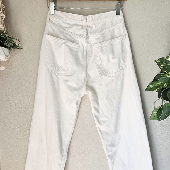 AGOLDE White 90's Denim Pants Ivory Size 27 Minimalist Quiet Luxery Relaxed Fit - Picture 9 of 14